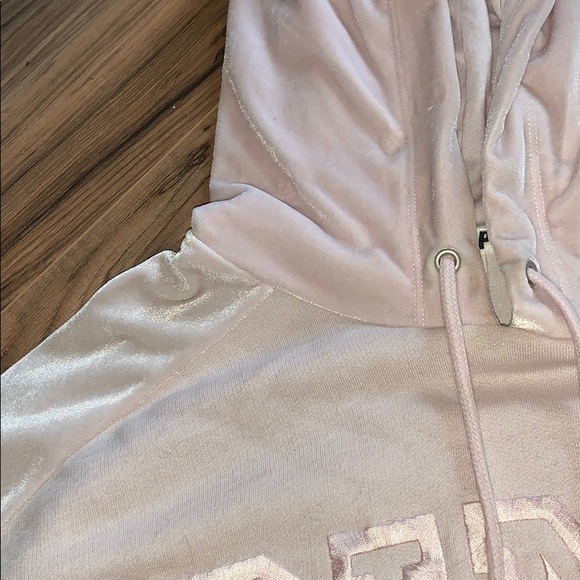 PINK Victoria’s Secret Velvet Baby Pink Hoodie - Picture 3 of 4